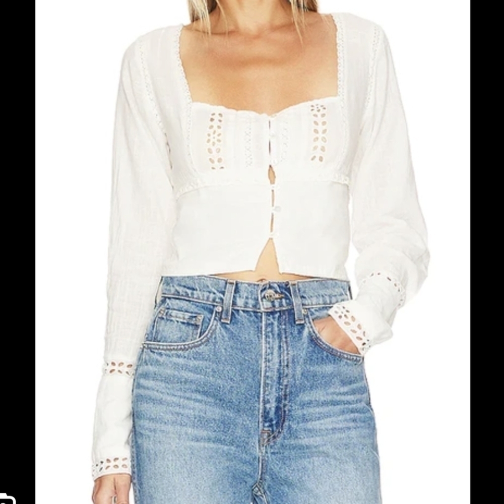 FREE People white joi blouse xs - Picture 3 of 15